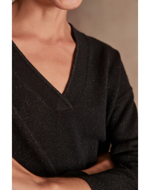 Maglione nero in maglia Adélie bis