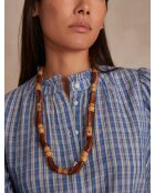 Blouse Bonnie à carreaux bleu moyen