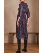 Vestido estampado morado Maena