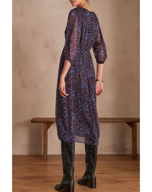 Vestido estampado morado Maena