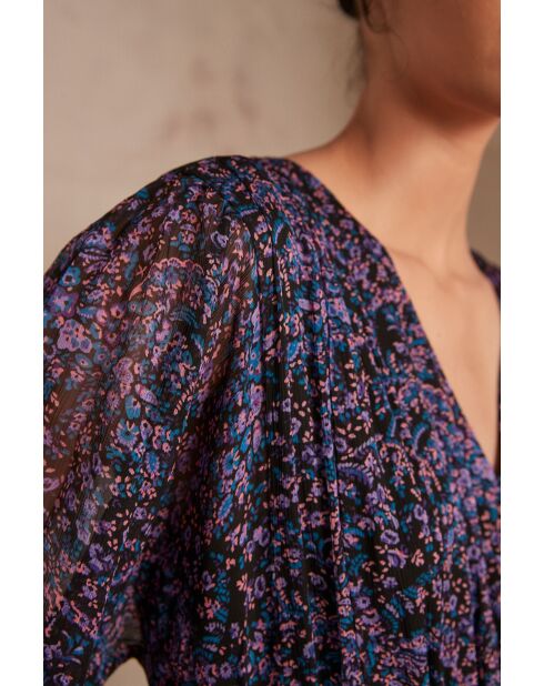 Vestido estampado morado Maena