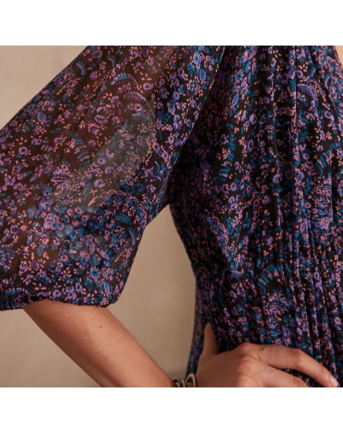 Vestido estampado morado Maena