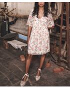 Maeva Primerose jurk met lurex-print