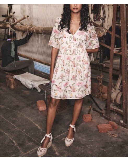 Maeva Primerose jurk met lurex-print
