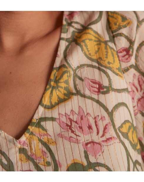Maeva Primerose jurk met lurex-print