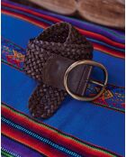 Ceinture large Éloïse en cuir chocolat