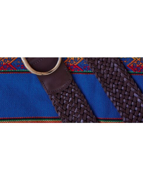 Ceinture large Éloïse en cuir chocolat