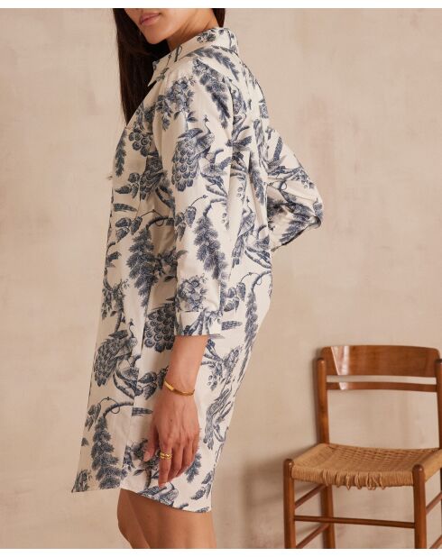 Blauwe jurk met print Lisea