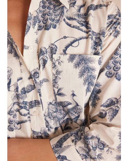 Blauwe jurk met print Lisea