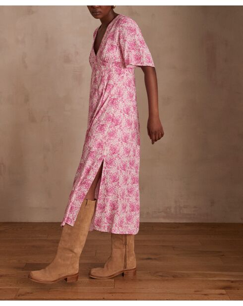 Hellrosa bedrucktes Kleid Melissa