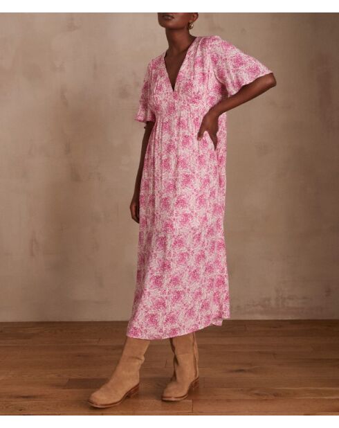 Hellrosa bedrucktes Kleid Melissa