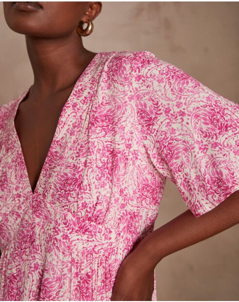 Hellrosa bedrucktes Kleid Melissa