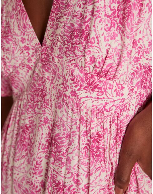 Hellrosa bedrucktes Kleid Melissa