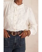 Brooke-Bluse mit ecrufarbener Stickerei
