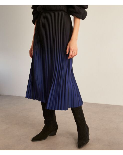 Fatel Tie & Dye Faltenrock in Marineblau