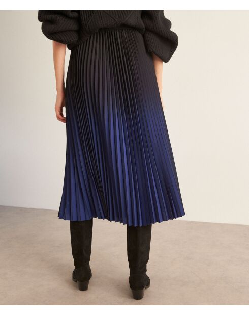 Fatel Tie & Dye Faltenrock in Marineblau