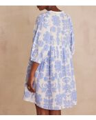 Rachel himmelblaues bedrucktes Kleid