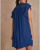 Besticktes königsblaues Kleid Margot