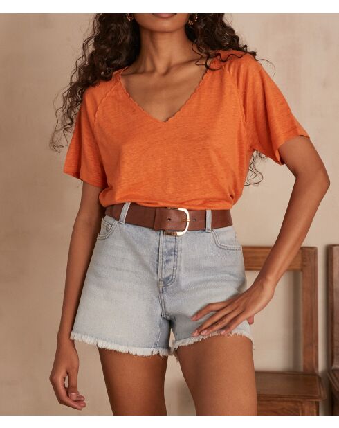 Orangefarbenes T-Shirt aus Detroit