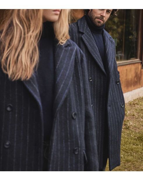 Cappotto Marley a righe blu