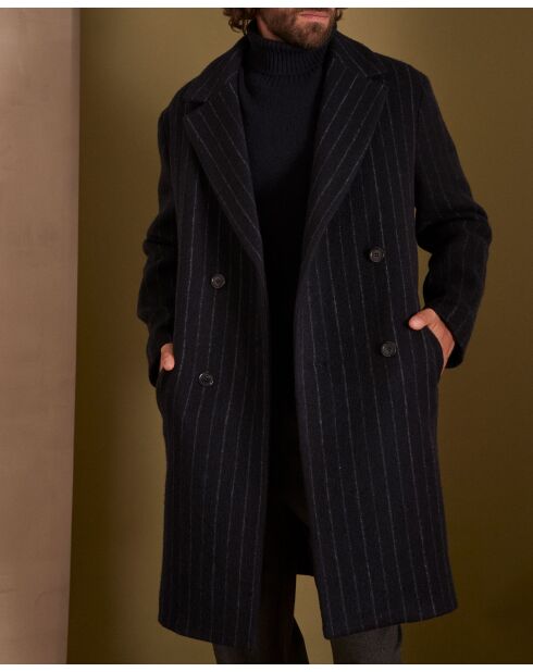 Cappotto Marley a righe blu