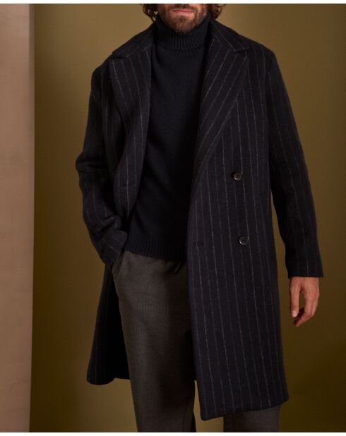 Cappotto Marley a righe blu