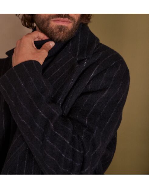 Cappotto Marley a righe blu