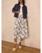 Bruinblauwe rok met print