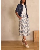 Bruinblauwe rok met print