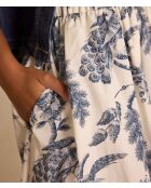 Bruinblauwe rok met print