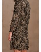 Marty schwarzes bedrucktes Kleid