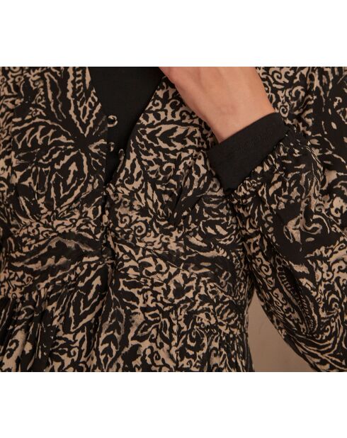 Marty schwarzes bedrucktes Kleid