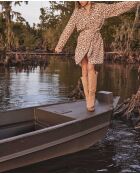 Marly Camelkleurige jurk met luipaardprint