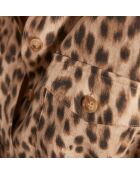 Marly Camelkleurige jurk met luipaardprint