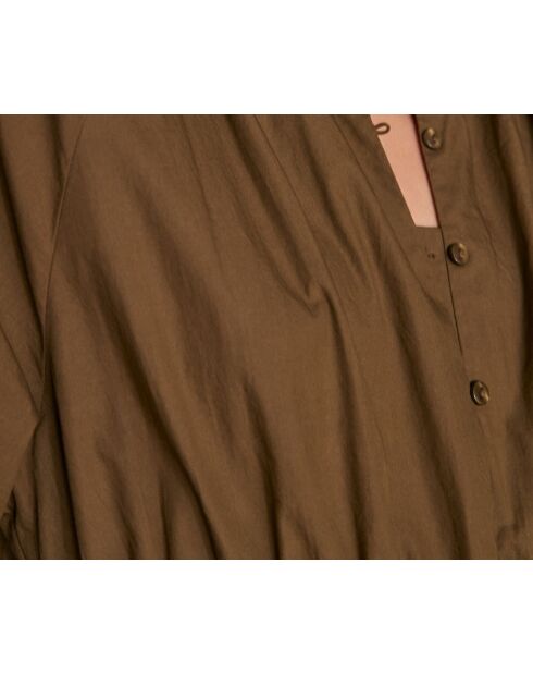 Besticktes Khaki-Kleid Micha
