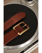 Ceinture large Juan en cuir marron foncé