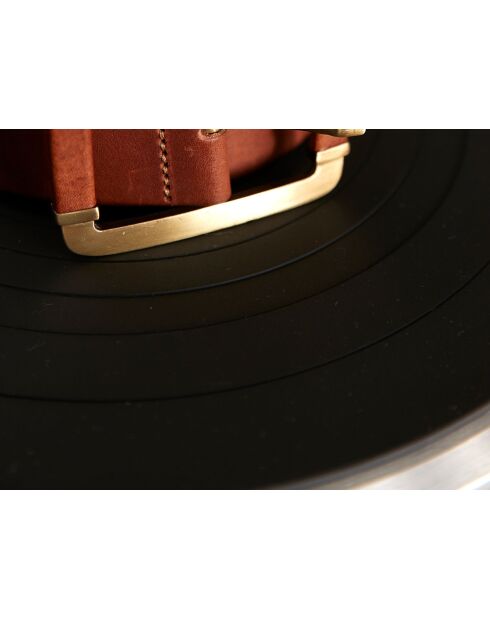 Ceinture large Juan en cuir marron foncé