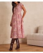 Reve jurk met donkere fuchsia-print