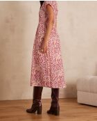 Reve jurk met donkere fuchsia-print