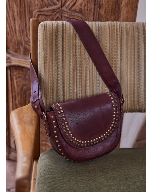 Borsa mini Gaspard in pelle bordeaux