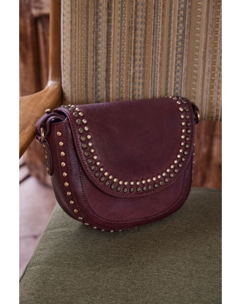 Borsa mini Gaspard in pelle bordeaux