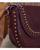 Borsa mini Gaspard in pelle bordeaux
