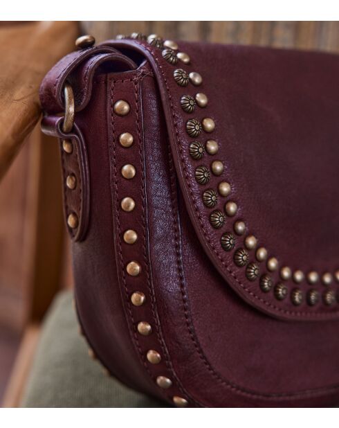 Borsa mini Gaspard in pelle bordeaux