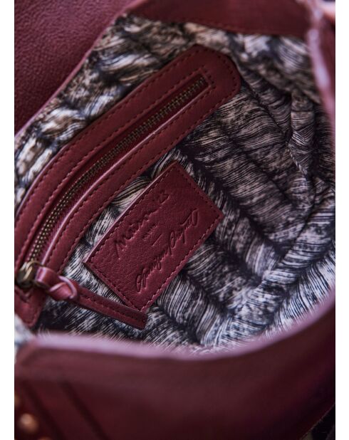 Borsa mini Gaspard in pelle bordeaux