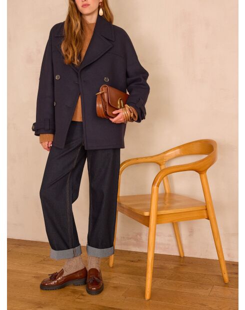 Cappotto da marinaio blu scuro Dean