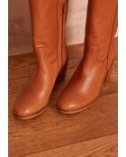 Leichte kamelfarbene Rayan-Lederstiefel