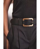 Ceinture large Juan en cuir noire