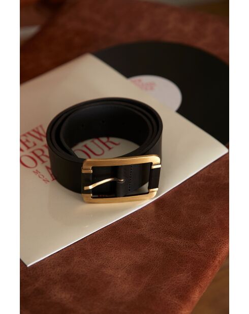 Ceinture large Juan en cuir noire