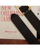 Ceinture large Juan en cuir noire