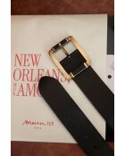 Ceinture large Juan en cuir noire